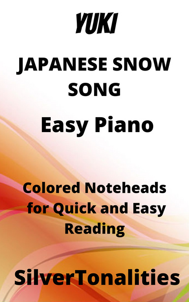 Yuki Japanese Snow Song Easy Piano Sheet Music with Colored Notation