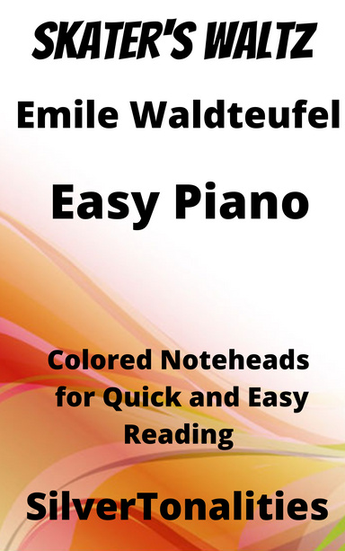 Skater's Waltz Easiest Piano Sheet Music with Colored Notation