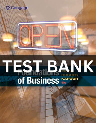 Test Bank Foundations Of Business 6th Edition