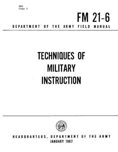 FM 21-6 Techniques of Military Training