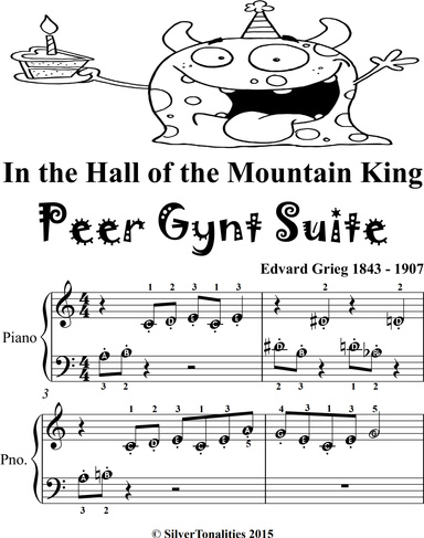 In the Hall of the Mountain King Peer Gynt Suite Beginner Piano Sheet Music Tadpole Edition