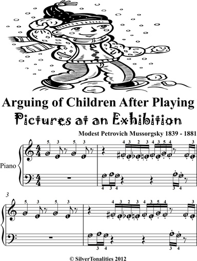 Arguing of Children After Playing Pictures at an Exhibition Beginner Piano Sheet Music