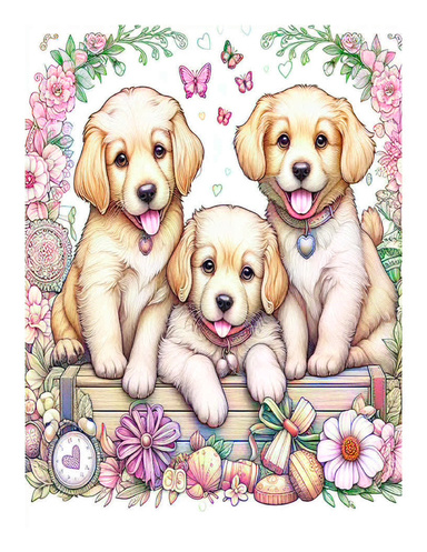 Adult Coloring Book: Beautiful Puppies and Dogs Coloring Book for Adults, Features 25 Coloring Pages for Relaxation