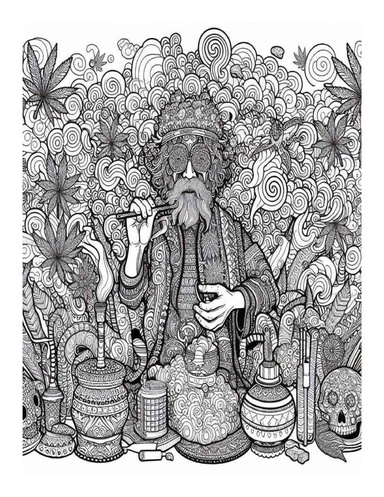 Adult Coloring Book: Trippy Psychedelic Stoner Printable Coloring Pages for Adults, Features 25 Coloring Pages (Book Edition:3)