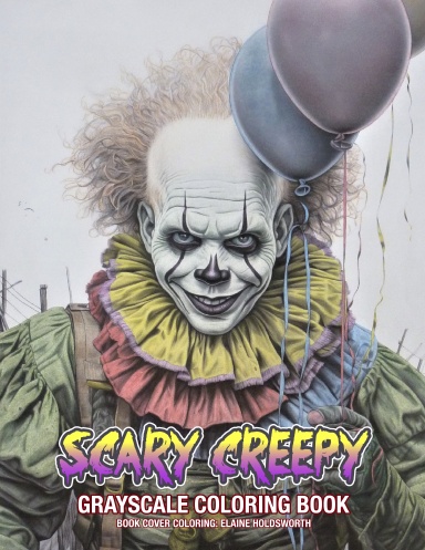Scary Creepy Grayscale Coloring Book (Paperback)