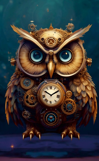 Cyber Owl Sci-Fi Canvas Journal