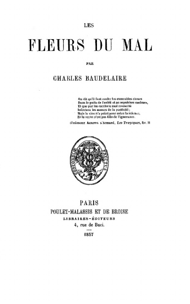 Les Fleurs du mal 1857 facsimile