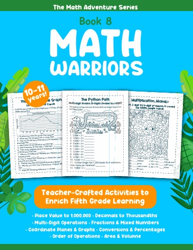 Math Warriors: Fifth Grade Math Workbook for Ages 10–11