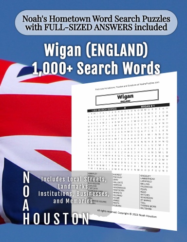 Noah’s Hometown Word Search Puzzles with FULL-SIZED ANSWERS included Wigan (ENGLAND)
