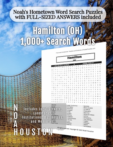 Noah’s Hometown Word Search Puzzles with FULL-SIZED ANSWERS included Hamilton (OH)