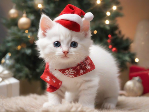 The kittens are having a nice Christmas