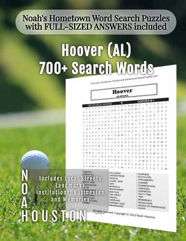 Noah’s Hometown Word Search Puzzles with FULL-SIZED ANSWERS included Hoover (AL)