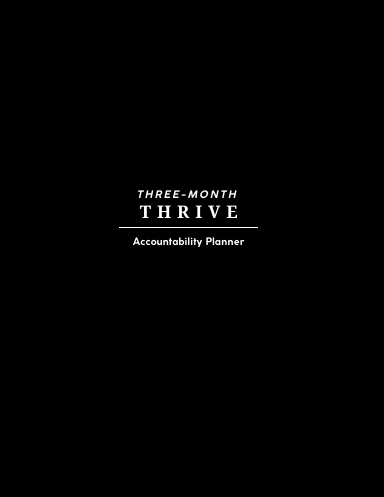 Three-Month Thrive Accountability Planner