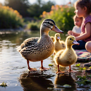 Ducks in the pond