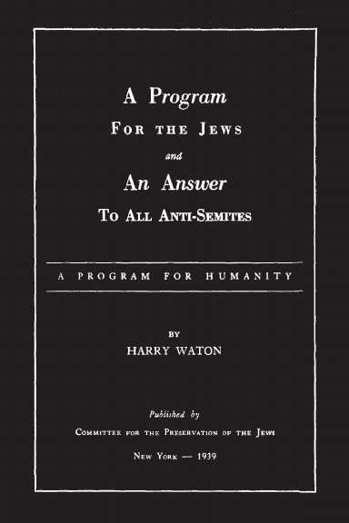 A Program for the Jews