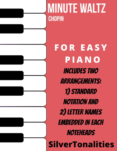 Minute Waltz Easy Elementary Piano Sheet Music Combo