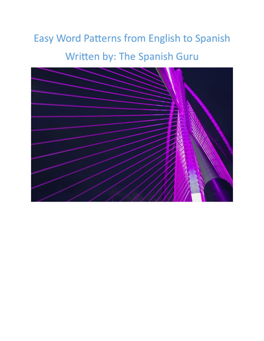 Easy Word Patterns from English to Spanish