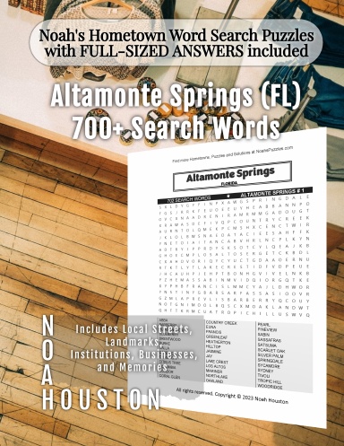 Noah’s Hometown Word Search Puzzles with FULL-SIZED ANSWERS included Altamonte Springs (FL)