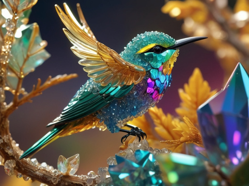 Birds with crystal colors