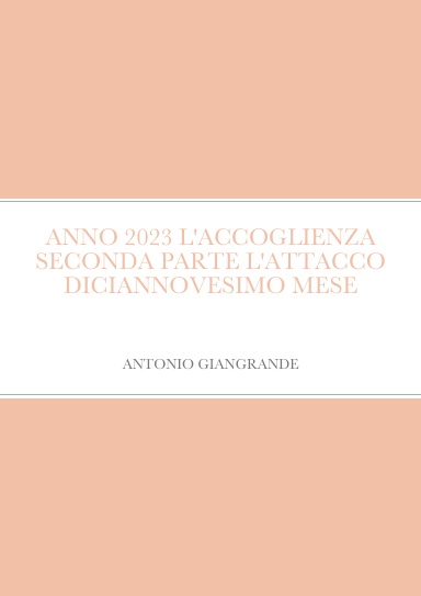 ANNO 2023 L'ACCOGLIENZA SECONDA PARTE L'ATTACCO DICIANNOVESIMO MESE