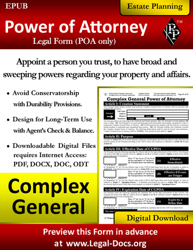 EPUB - Complex General Power of Attorney - Condense Version