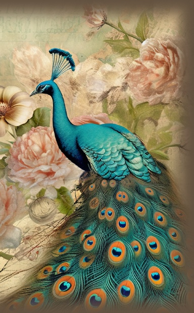 Peacock Pocket Size Lined Journal