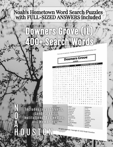 Noah’s Hometown Word Search Puzzles with FULL-SIZED ANSWERS included Downers Grove (IL)