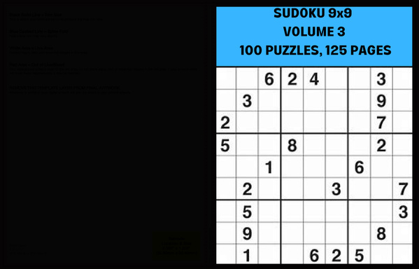 SUDOKU 9x9  VOLUME 3 :   100 PUZZLES