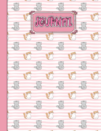 Cat Lover's Journal Notebook vol.4: 120 8.5x11 colored fun Journal Notebook for people who Love Cats, The Journal pages are filled with cute colorful cats