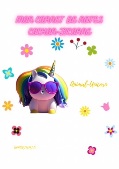 Mon carnet de notes Cochon-Licorne