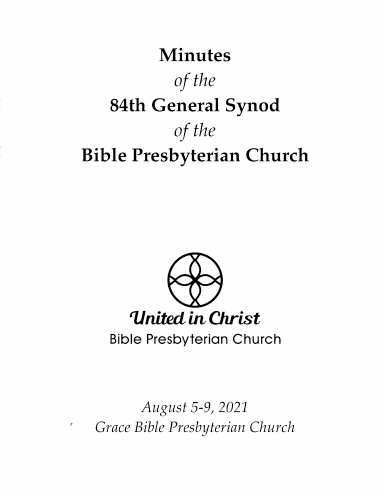 84 General Synod's Minute Book