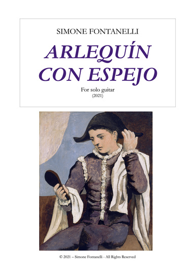 Simone Fontanelli - ARLEQUÍN CON ESPEJO - For guitar. Music score