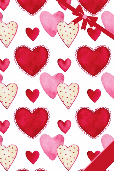 Watercolor Valentine Hearts Diary Journal