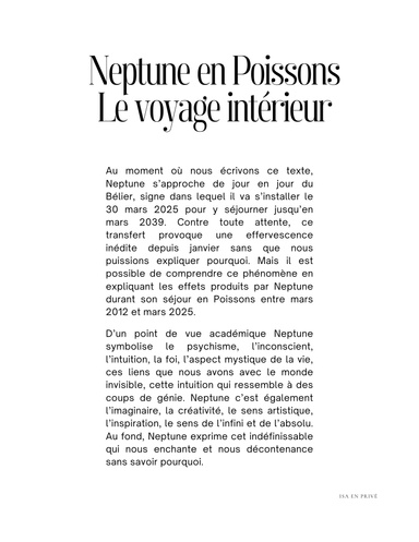 Neptune en Poissons, Le voyage intérieur
