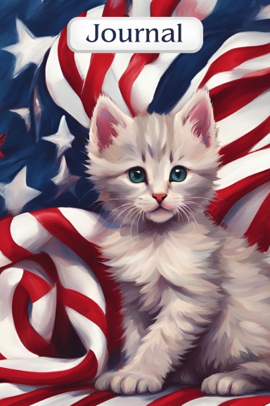 Patriotic USA Flag Kitten Journal