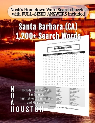 Noah’s Hometown Word Search Puzzles with FULL-SIZED ANSWERS included Santa Barbara (CA)
