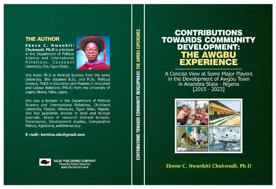 Contributions Towards COMMUNITY DEVELOPMENT: The Awgbu Experience