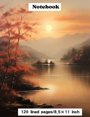 Sunrise in the river Notebook/100 lined notebook/8.5 x 11 inch