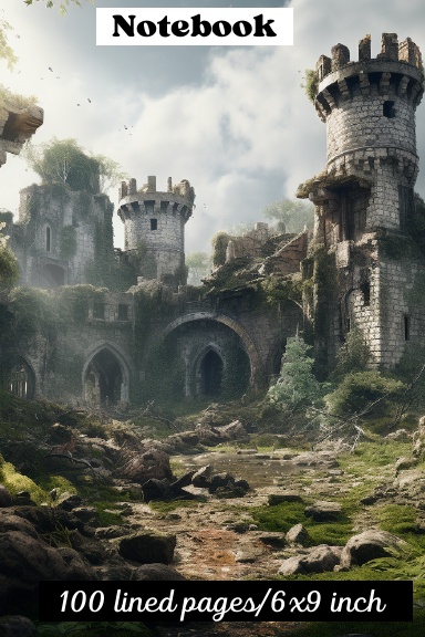 Ruined castle Notebook for teens and adults/100 lined pages/6×9 inch