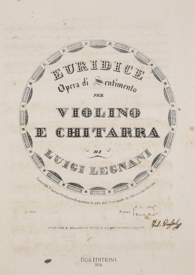 Luigi Legnani: Euridice, Opera di Sentimento per Violino e Chitarra