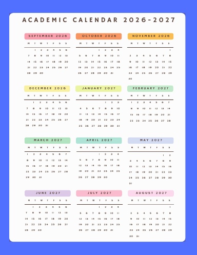 School Calendar Notebook