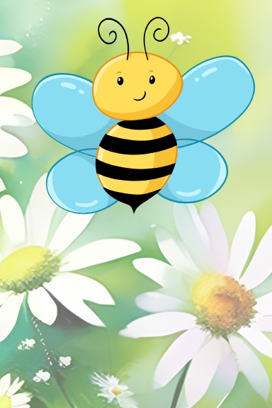 Cute Bee Illustrated Lined Journal