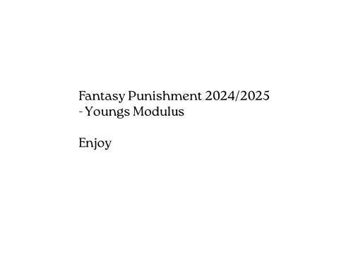 Fantasy 2024/2025 Punishment