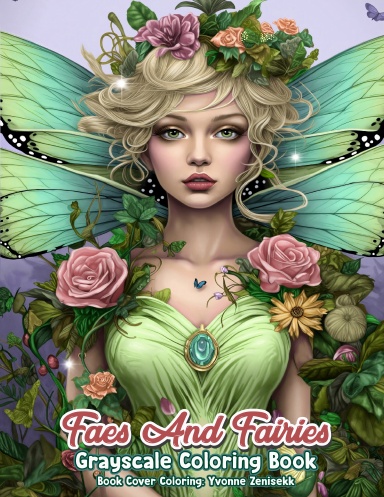 Faes and Fairies Grayscale Coloring Book (Spiral)