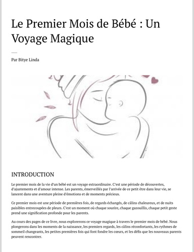 Le Premier Mois de Bébé : Un Voyage Magique