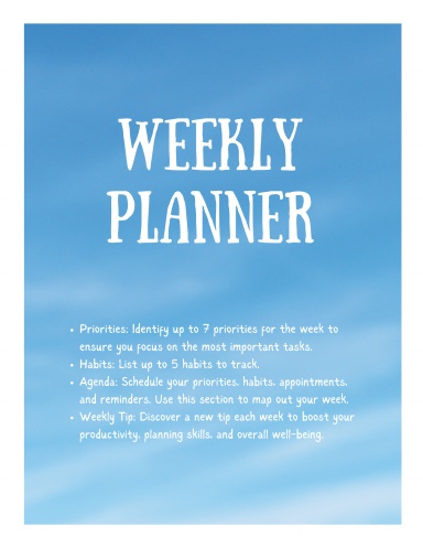 Weekly Planner - Priorities. Habits. Agenda.