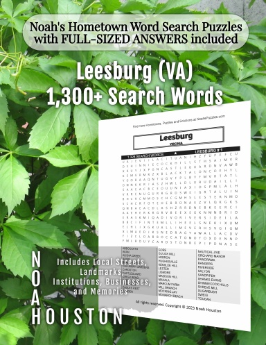 Noah’s Hometown Word Search Puzzles with FULL-SIZED ANSWERS included Leesburg (VA)