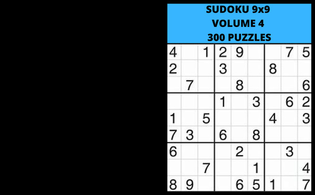 SUDOKU 9x9 VOLUME 4 300 PUZZLES : 375 PAGES