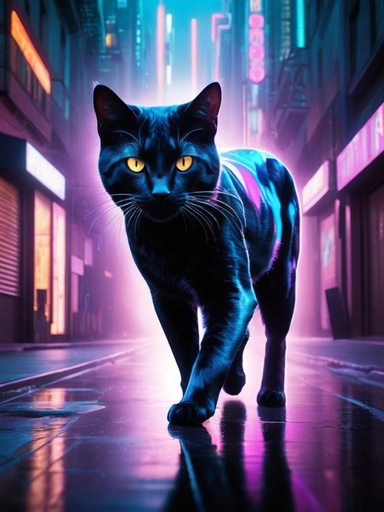 Cats of the Neon Night
