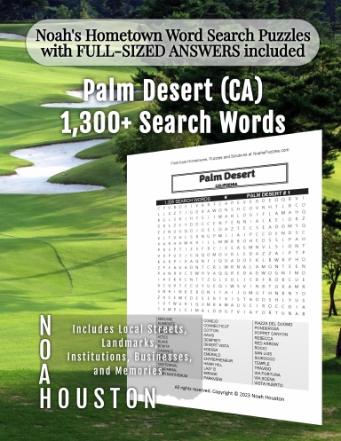 Noah’s Hometown Word Search Puzzles with FULL-SIZED ANSWERS included Palm Desert (CA)